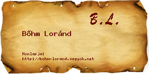 Bőhm Loránd névjegykártya
